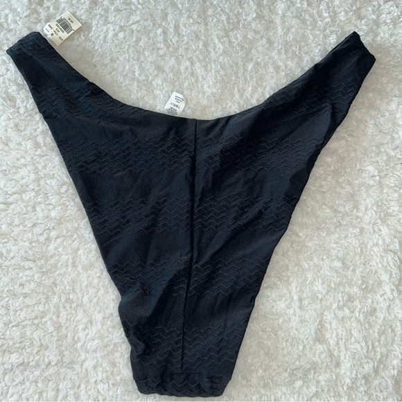 Aerie Cheeky Textured Bikini Bottoms Black XL NEW - Picture 3 of 4